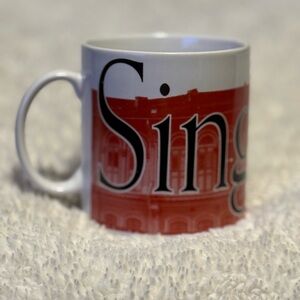 Red and White Mug with 'Sing' Design
